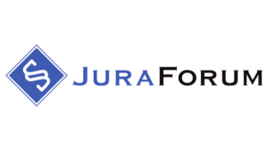 Logo for JuraForum: blue diamond emblem with a stylized looping 'S' next to the 'JuraForum' wordmark in blue and black.
